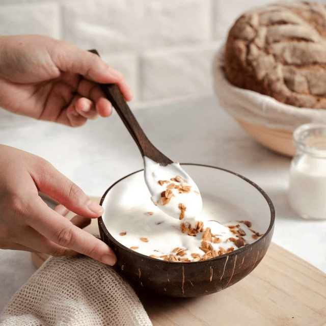 White lacquer coconut bowl
